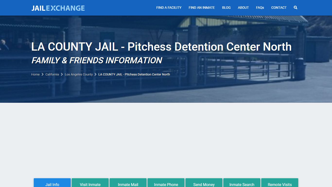LA COUNTY JAIL - Pitchess Detention Center North CA | Booking, Visiting ...