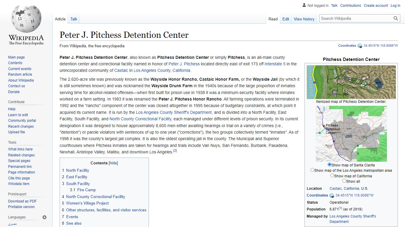 Peter J. Pitchess Detention Center - Wikipedia